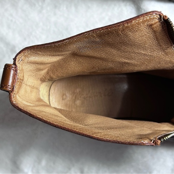 Madewell Alyce Brown Chestnut Leather Front Zipper Heeled Boots Size 11 - Picture 7 of 15